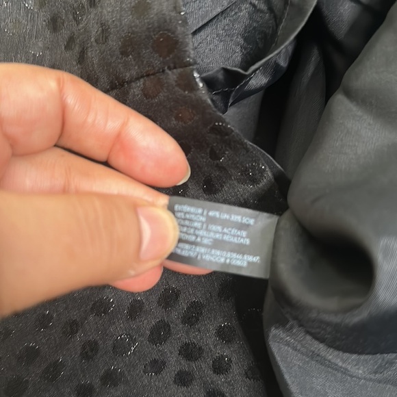 Club Monaco black slik blend mini dress size 6 shiny party - Picture 12 of 13